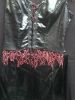 Adult Female Costumes to Hire - Black & red leather top & skirt